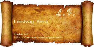 Lendvay Vera névjegykártya