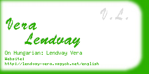 vera lendvay business card